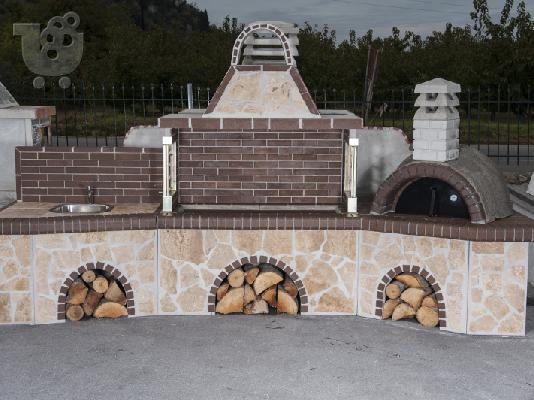 Ψησταριές κήπου σετ - barbecue garden set - BBQ Set με πάγκο – νεροχύτη, ψησταριά, παραδοσ...